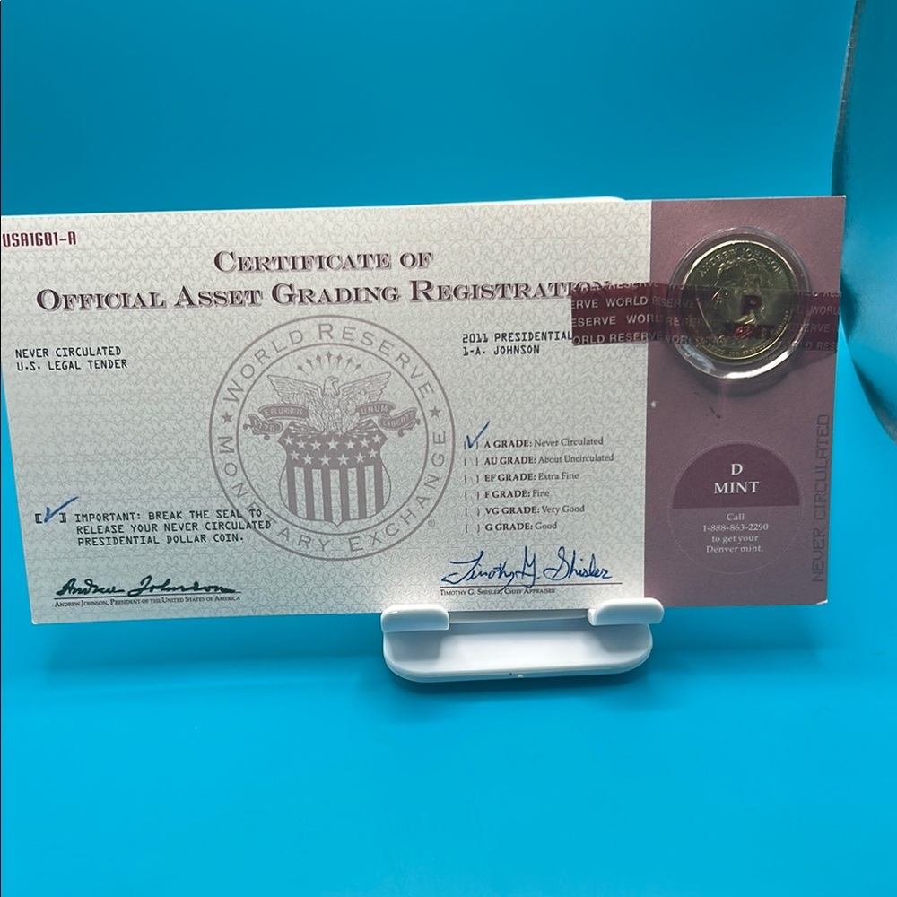 Official Asset Grading Registration Certificate with Coin